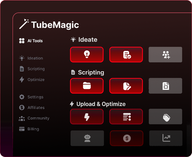TubeMagic AI YouTube content creation platform